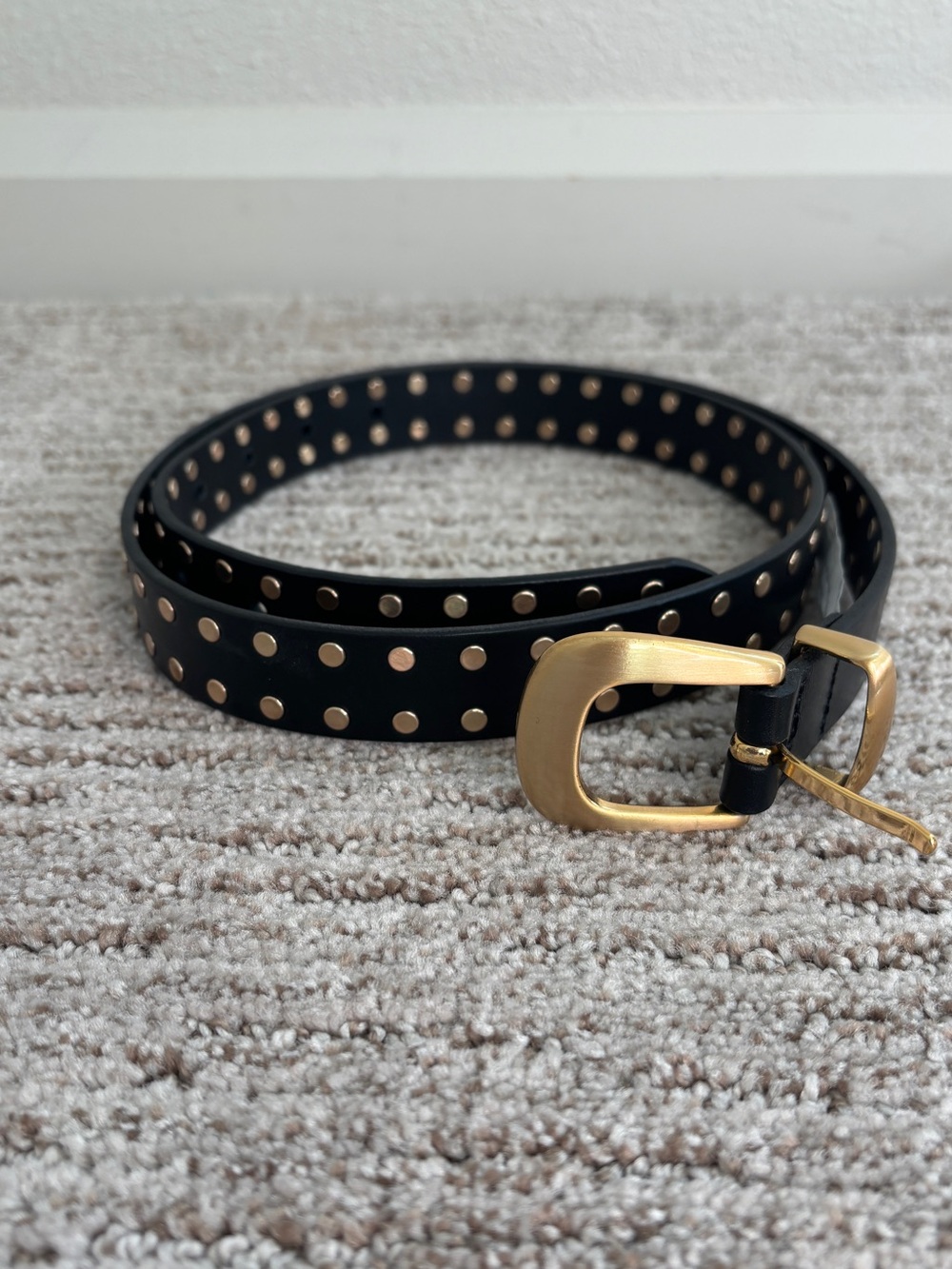 Madewell Black flat Studded western belt